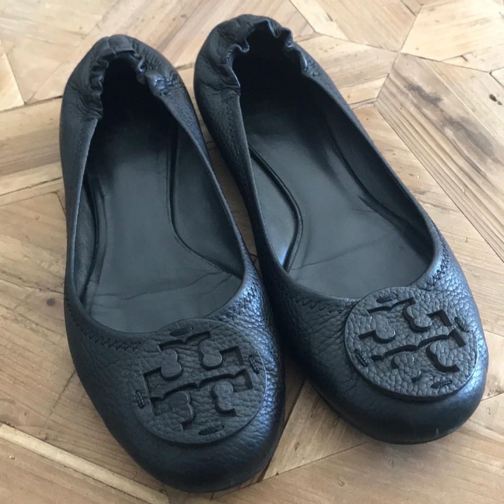 Tory Burch black ballet leather flats size 10m